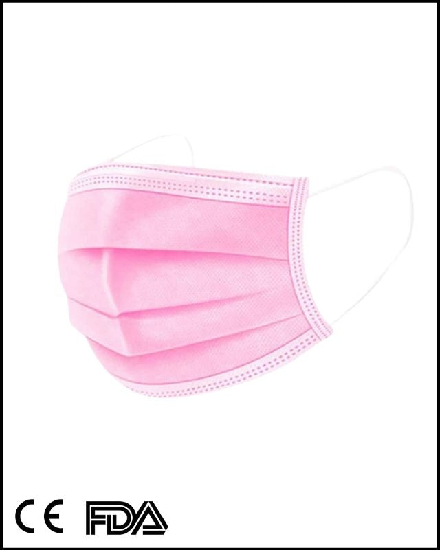 CE Approved 3 Ply Surgical Masks (Pink)